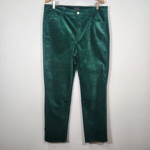Talbots Green Straight Leg Pants Luxurious Velvet